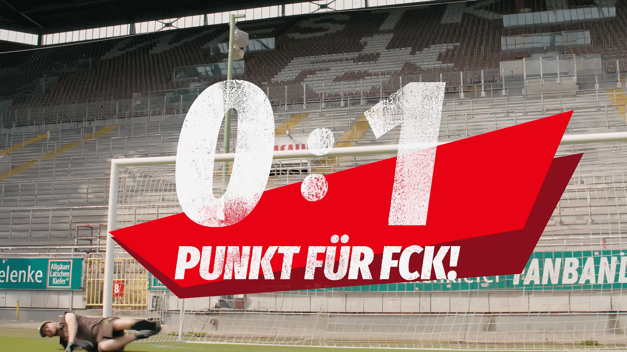 Finaler Schriftzug der Commercial besagt 0:1 Punkt für FK